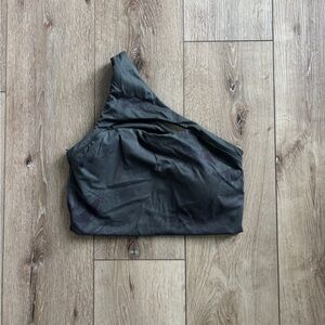 Alphalete Asymmetrical Charcoal Crop Top